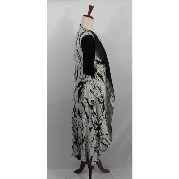 XD Xenia Design Sz 38 L 8 Black Gray Linen Blend Lagenlook Dress - Picture 5 of 10